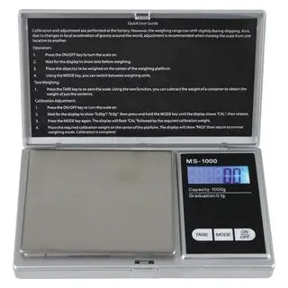 GundG MS-1000 Taschenwaage Feinwaage 1000g 0,1g