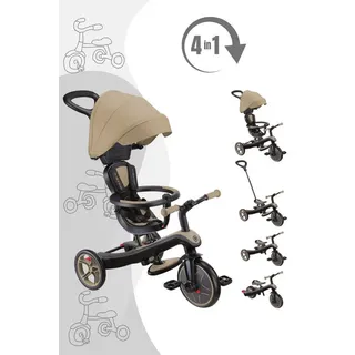 GLOBBER Explorer 4in1 Dreirad, Laufrad und Kinderwagen in 10/8,5 Zoll – TPR-Sitz – höhenverstellbares Kinderfahrzeug