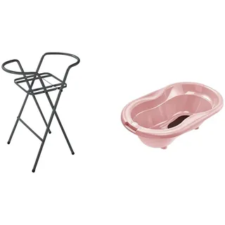 Rotho Babydesign TOP Badewanne mit TOP Badewannenständer für Babys,zusammenklappbar, ideal für Neugeborene, ab 0 Jahren bis max. 25 kg