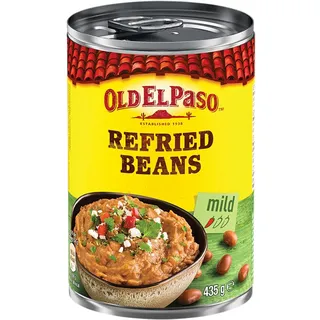 Old El Paso Refried Beans - mildes braunes Bohnenmus - 1 x 435 g