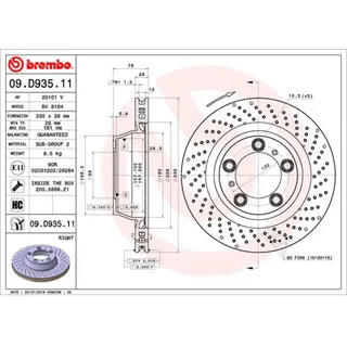Brembo Bremsscheibe BREMBO 09.D935.11