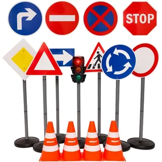 alldoro XXL-Verkehrsset mit Ampel, Straßenschildern und Pylonen