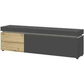 meble wójcik Luci TV-Lowboard 180,5 cm eichefarben artisan/kosmos grau