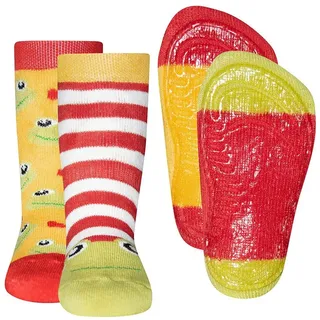 Ewers 2er Pack Frosch Stoppersocken SoftStep, Antirutschsohle für Mädchen, MADE IN EUROPE, Kindersocken, Anti-Rutsch, ABS - 29-30