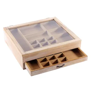 DESIGN DELIGHTS Sortierkasten, Natur, Holz, 36x15x40 cm, Ordnen | Aufbewahren, Schmuckaufbewahrung