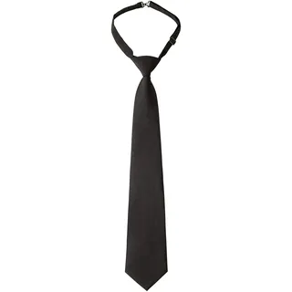 DESERMO Verstellbare Security Krawatte schwarz - Vorgebundene Security Tie mit Clip-Verschluss - Krawatten schmal für Sicherheit,Service & Gastronomie