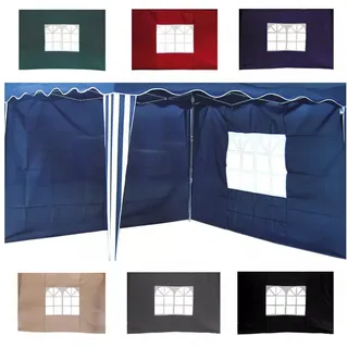 Mojawo Pavillon-Ersatzdach 2er Seitenteile Fenster Seitenwand Alu-Faltpavillon Pavillon 300x300cm, 3 x 3 cm blau