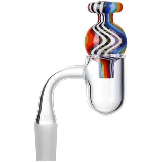 Domeless Quarz Banger Kit enthalten Neuheit bunte Abdeckung und 4PCS Rolling Beads Kompatibel mit Nägel Rigs Wasser Bongs Hookah Pfeife (color 3)