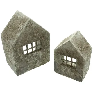 Frank Flechtwaren Haus Beton-Style, im 2er Set, rustikal gefertig, schwere Qualität
