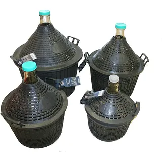 Hefereinzucht Schlag Glasballon Gärballon Weinballon im Kunststoffkorb in verschiedenen Größen 5-20 Liter (10 Liter)