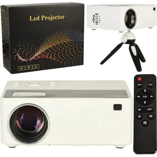 Tragbarer Kinderprojektor LED TFT LCD 16:9 1920x1080 USB 20W weiß - Weiß