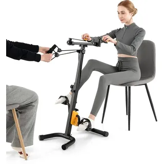 Costway Arm und Beintrainer Pedaltrainer, heimtrainer Fahrrad Mini Stepper Fitnessbike, 9 stufig verstellbar & 53 x 43 x 73-102 cm, ideal für Senioren