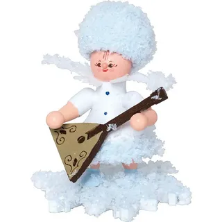 Drechslerei Kuhnert Schneeflöckchen mit Balalaika - 5 cm