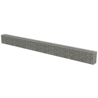 vidaXL Gabionenwand mit Abdeckung Verzinkter Stahl 600×30×50 cm