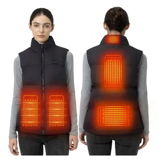 Mincoo Funktionsweste Beheizbare Weste Damen mit 18400mAh Powerbank 3 Einstellbar Temperatur Beheizbare Jacke Heizweste Maschinenwaschbare XXL
