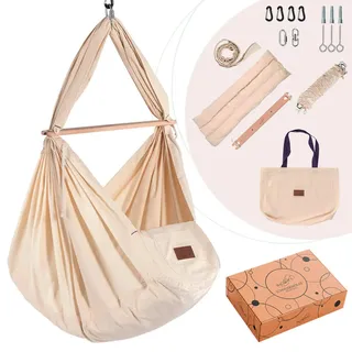 SCHMUSEWOLKE Bestes für Babys Schmusewolke Federwiege Set inkl. Tipi-Gestell und Motor, Anthrazit, Beige, Metall, Kunststoff, Textil, Höhe ca.