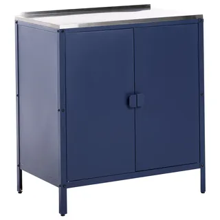 Beliani Outdoor-Küchenschrank VILAMA Blau
