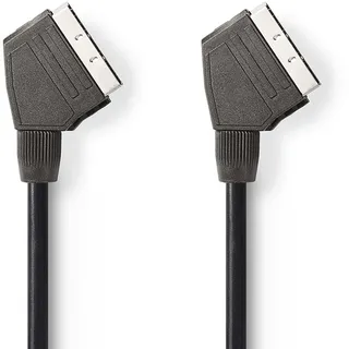 Nedis SCART-Kabel SCART Stecker SCART Stecker Vernickelt 480p 1.50 m Rund PVC Schwarz
