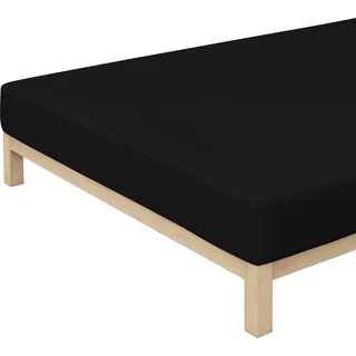 Baumwolle 180 x 200 - 200 x 220 cm off black