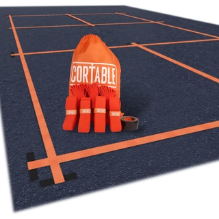 CORTABLE Temporäre Pickleball Court Lines – Das Original – Tragbares Pickleball Court Marking Kit, Keine Messung erforderlich, Netz Nicht im Lieferumfang enthalten