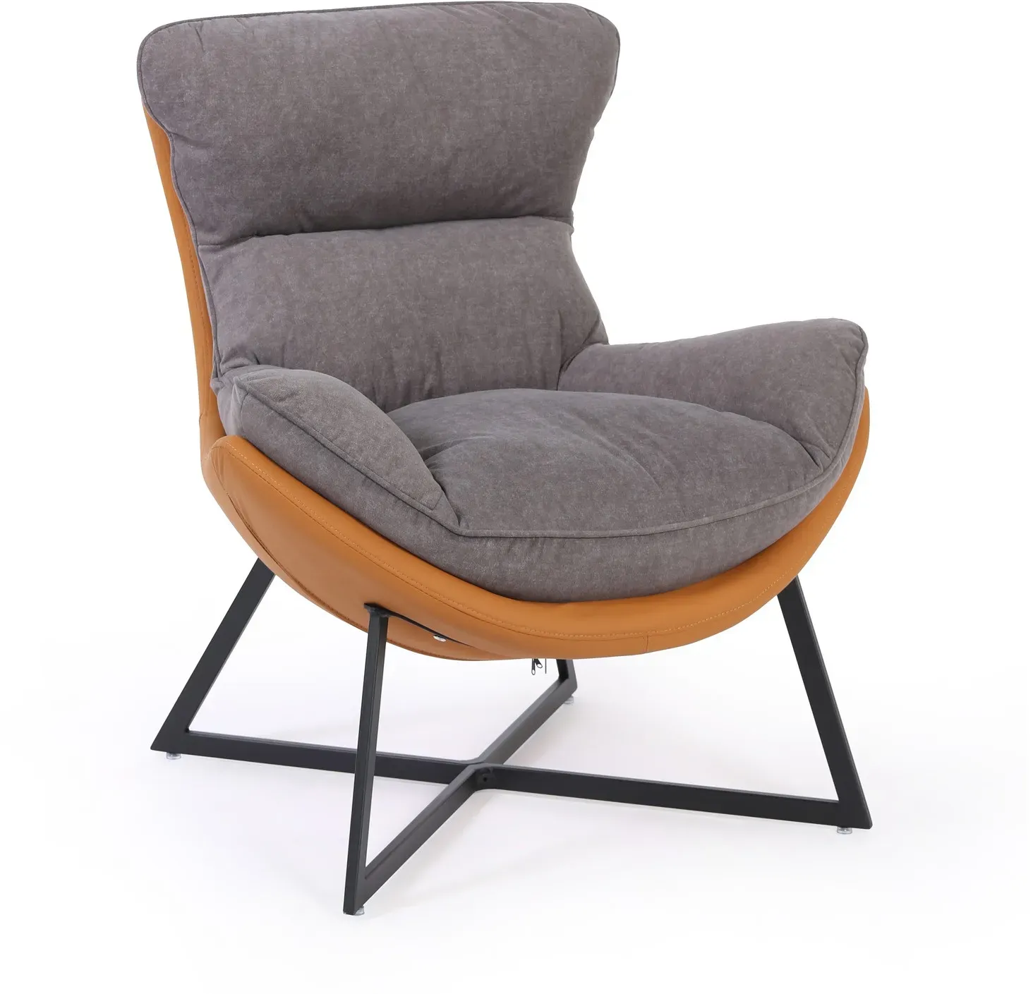 Sessel Wildleder SIESTA, braun/grau