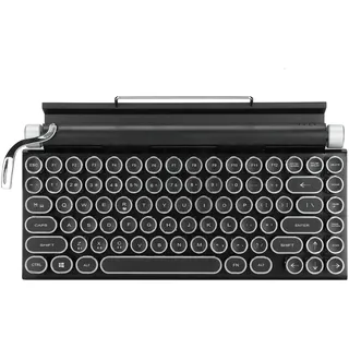 Retro Schreibmaschinentastatur, 83 Tasten, Elektrische Schreibmaschine Vintage mit mechanischem Bluetooth 5.0, Verbindung mehrerer Geräte, 2000mAh Punk-Rundtasten, für