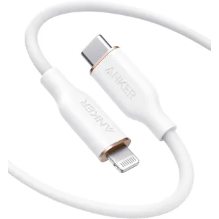 Anker Powerline III Flow, USB C Lightning Kabel, 180cm USB C auf Lightning Kabel kompatibel mit iPhone 14/13/12/11 Serie, AirPods Pro, MFi-Zertifiziert, Silikagel (in Schneeweiß)