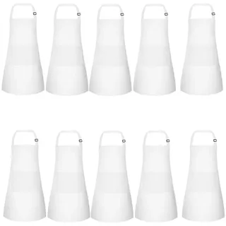 Jooehyer 10er-Pack Kinderschürzen, Verstellbare Kinderschürze mit 2, Malschürze für Kochen, Backen, Malen,