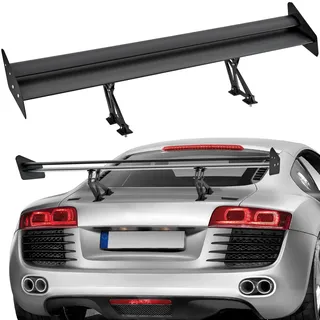 Vevor GT Wing Autospoiler, 53,1 Zoll Universalspoiler mit Doppeldeck, verstellbares leichtes Aluminium, Auto Heckspoilerflügel, Racing Spoiler BGW/JDM Drift Schwarz