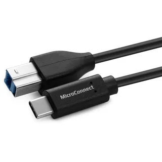 MicroConnect USB-C auf USB 3.0 B 1,8 m Schwarz