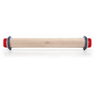 Lacor 67142 Teigroller Buchenholz 34 cm mit Weinring, Holz, Brown, 42 x 6 x 6 cm