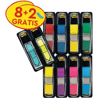 Post-it Index Mini Haftmarker farbsortiert 8x 35 Streifen + GRATIS 2x 24 Index Pfeile