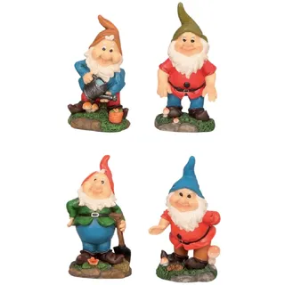 Geschenk-Himmel 4 Lustige Gartenzwerge Zwerge GNOME Gartenzwerg Gartenfigur Zwerg ca. 17,5cm