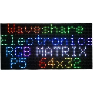 tuopuone RGB-Vollfarb-LED-Matrix-Panel, kompatibel mit Raspberry Pi, 320 mm × 160 mm, Abmessungen 5 mm Abstand, 64 × 32 Pixel, einstellbare Helligkeit