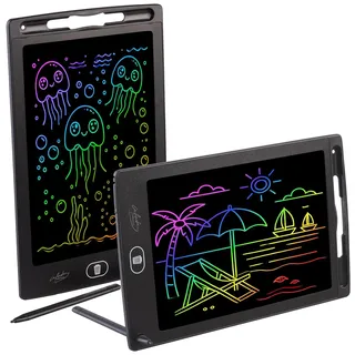 Infactory 2er-Set LCD-Schreibtafeln für Kinder, 8,5"/21,5 cm, Stift, anthrazit