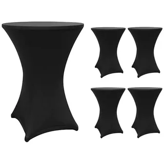 Lumaland Stehtischhusse - Ø 80-85 cm - Schwarz - 5er-Set