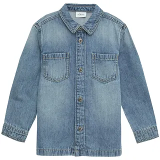 S.Oliver Denim-Hemd im Used-Look blau 116/122 - 116-122