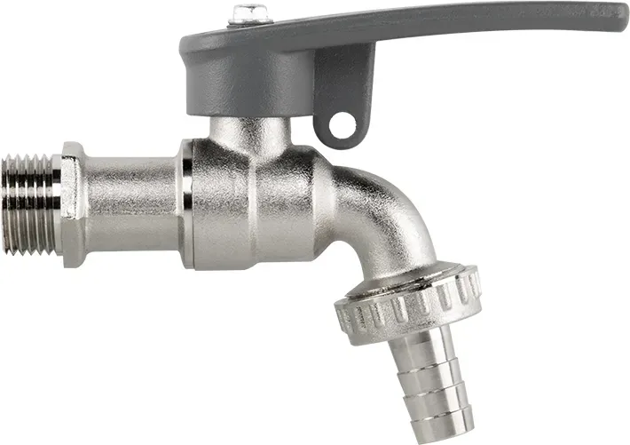 Gartenwasserhahn mit Ventil und SIDE LOCK Sperre 1/2 3/4 aus vernickeltem Messing Schlauchanschluss 13mm BRADAS BR-KSS1234
