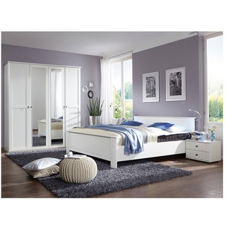 Lomadox Schlafzimmer-Set CROPANI-43, (Spar-Set, 4-tlg), mit Bett 100x200cm, Kleiderschrank 4-türig 180cm, weiß weiß