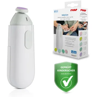 Reer BabyCare elektrische Nagelfeile | Baby Nagelfeile für jede Altersstufe | Nagelpflegeset für Babys und Kleinkinder | Sanft zu Fingernägeln