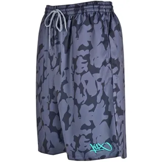 K1X Basketball | Core Reversible Shorts mit 3 Taschen, Kleidergröße: M, Farbe: Black Camo / Mint