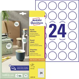 Avery Zweckform Etiketten L3415-10 weiß 40,0 x 40,0 mm
