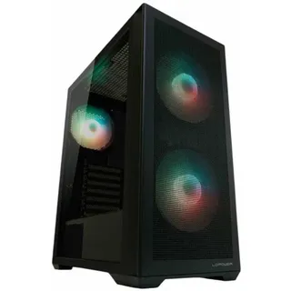 LC-Power Geh?use Micro-ATX 717B black USB3.2/Audio,o.Netzteil (mATX, Mini-ITX, ATX), PC Gehäuse, Schwarz