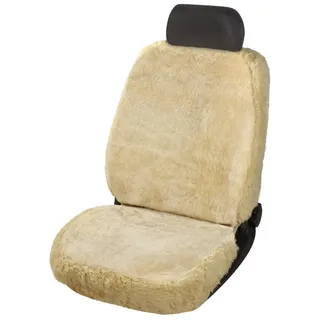 Walser Lammfell Sitzbezug für Auto Trish, Auszeichnung Sehr Gut* Lammfell Autositzbezug, 100% Autositzbezug Lammfell, 1 Stück Lammfell Sitzbezüge Auto Vordersitze, Lammfell Autositz beige