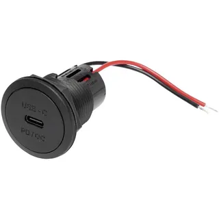 ProCar Power USB-C Einbausteckdose PD/QC ohne LED max. 30 Watt Belastbarkeit Strom max.=3 A 12 oder 24 V/DC