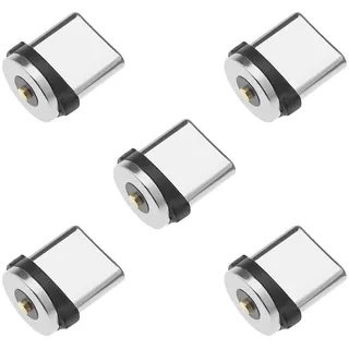 ECSiNG 5 x Typ C Magnetischer Stecker Drehbarer Typ C Magnetischer Adapter Magnetischer Stecker Spitzen Kopf für Magnetisches Ladekabel Ladekabel
