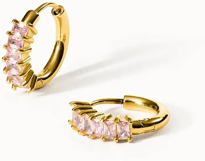 PURELEI Pink Love Ohrringe mit Zirkonia Steinen