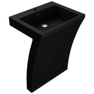 doporro Waschbecken Design Standwaschbecken Col07 Gussmarmor Waschplatz Standsäule schwarz 60 cm x 82 cm x 48 cm