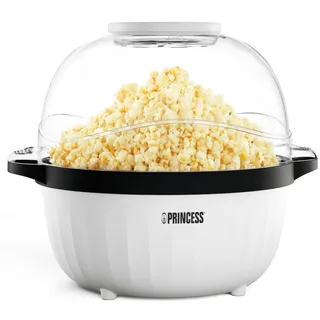 Princess Popcornmaschine, 4,5 L, Rührstab für gleichmäßiges Poppen, Butter-Schmelzfach, Transparenter Deckel, Servierschüssel, Leicht zu Reinigen, Kompakt Verstaubar, 450 W, 292980