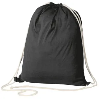 MacMa Gymbag / Sportbeutel / Turnbeutel aus Baumwolle / Farbe: schwarz - 40 x 0,3 x 52 cm